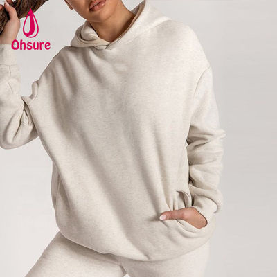 Ohsure Logo personnalisé Sweat-shirts pour femmes simples brodés 100% coton Sweat-shirts larges surdimensionnés Essentiels pour femmes Sweat-shirts décontractés