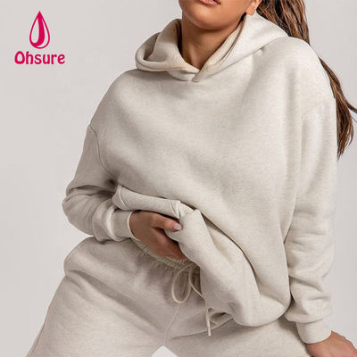 Ohsure Logo personnalisé Sweat-shirts pour femmes simples brodés 100% coton Sweat-shirts larges surdimensionnés Essentiels pour femmes Sweat-shirts décontractés