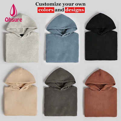 Ohsure Logo personnalisé Sweat-shirts pour femmes simples brodés 100% coton Sweat-shirts larges surdimensionnés Essentiels pour femmes Sweat-shirts décontractés