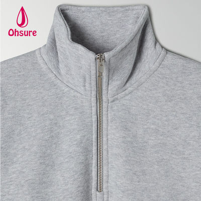 Ohsure demi pull fermé à glissière 1/4 pull fermé à glissière blanc surdimensionné pull à manches longues sweatshirt femme capuchon coton personnalisé vente à chaud laine