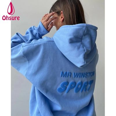 Logo personnalisé Hoodies personnalisé Plain Street Wear Hoodie Casual Vêtements d'hiver Imprimé Poids lourd coton pour femmes court