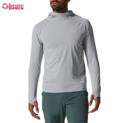 T-shirt de sport à manches longues pour hommes en cours d'exécution de gymnastique haut absorbant la sueur