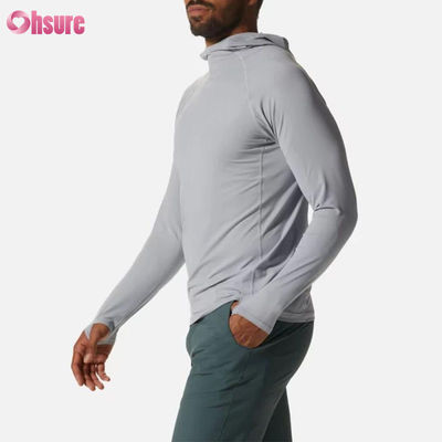 T-shirt de sport à manches longues pour hommes en cours d'exécution de gymnastique haut absorbant la sueur