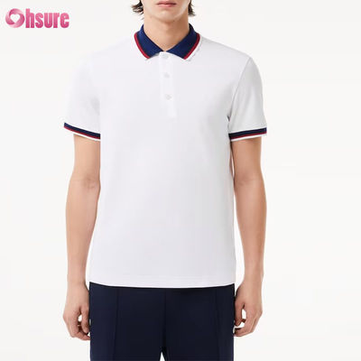 Raglan Premium pour hommes pour polo chemise de sport régulière avec double col de contraste en tissu tricoté