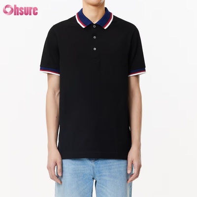Raglan Premium pour hommes pour polo chemise de sport régulière avec double col de contraste en tissu tricoté