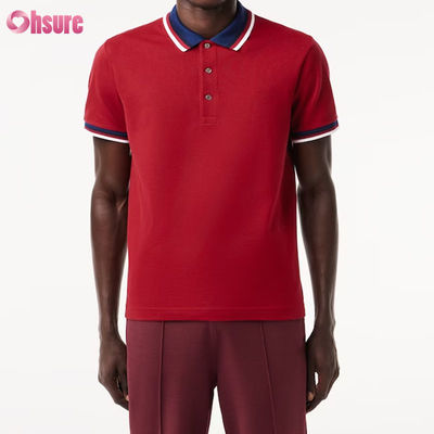Raglan Premium pour hommes pour polo chemise de sport régulière avec double col de contraste en tissu tricoté