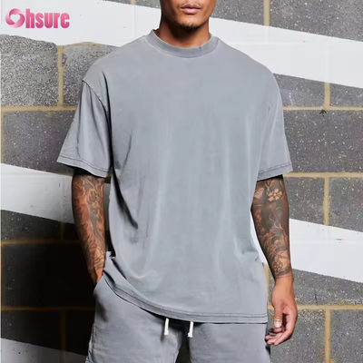 Logo personnalisé Vêtements d'entraînement Vêtements de sport Coton vintage épais Lavage à l'acide Surdimensionné Course à pied Fitness Gym T-shirts Homme