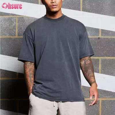 Logo personnalisé Vêtements d'entraînement Vêtements de sport Coton vintage épais Lavage à l'acide Surdimensionné Course à pied Fitness Gym T-shirts Homme