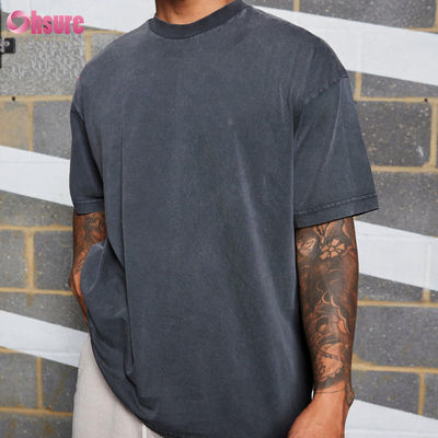 Hommes Sports Porter du coton à l'acide Lavées surdimensionnées Formation physique Gym T-shirts de haute qualité Logo personnalisé Courir pour les hommes Tissé occasionnel