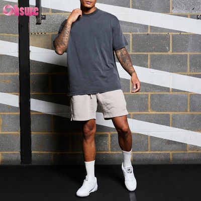 Hommes Sports Porter du coton à l'acide Lavées surdimensionnées Formation physique Gym T-shirts de haute qualité Logo personnalisé Courir pour les hommes Tissé occasionnel