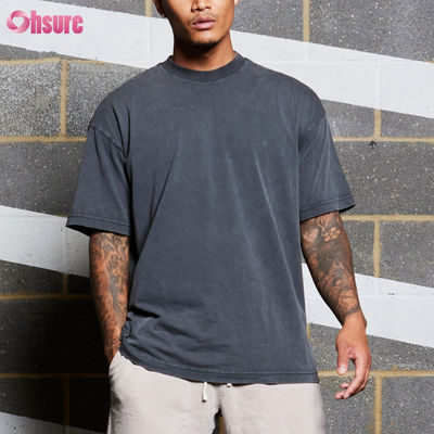Hommes Sports Porter du coton à l'acide Lavées surdimensionnées Formation physique Gym T-shirts de haute qualité Logo personnalisé Courir pour les hommes Tissé occasionnel