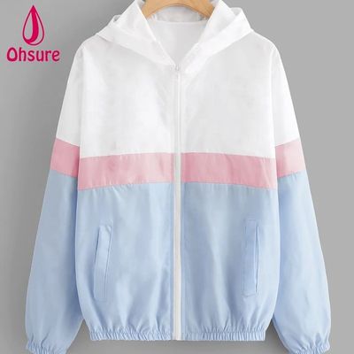 Veste de sport coupe-vent pour femmes, veste de course à capuche, veste de moto, polyester, fermeture éclair, tissé, standard
