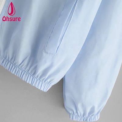 Veste de sport coupe-vent pour femmes, veste de course à capuche, veste de moto, polyester, fermeture éclair, tissé, standard
