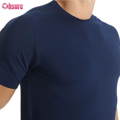 T-shirts de sport de gym pour hommes, vêtements de fitness en gros, taille US, respirants, à haute élasticité, à séchage rapide, pour la course à pied, coupe ajustée