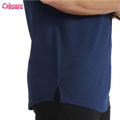 T-shirts de sport de gym pour hommes, vêtements de fitness en gros, taille US, respirants, à haute élasticité, à séchage rapide, pour la course à pied, coupe ajustée