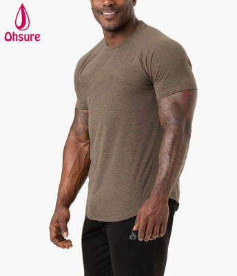 T-shirt léger et confortable pour hommes, vêtements de sport de fitness, tissu mélangé de polyester, nouvelle mode 2022, vêtements de gym sans couture en coton extensible