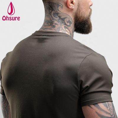 T-shirt grande taille athlétique respirant en gros, tee-shirt personnalisé à manches courtes, fitness, t-shirt pour hommes