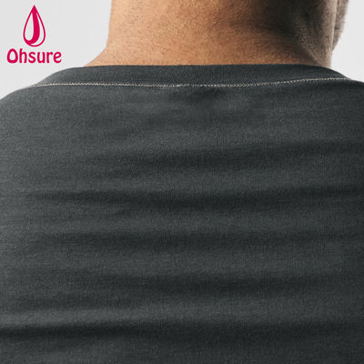 Haut de sport à séchage rapide avec logo personnalisé OEM, couture en zigzag, coupe musculaire, chemises d'entraînement pour hommes, chemises de sport pour hommes, imprimées décontractées vierges