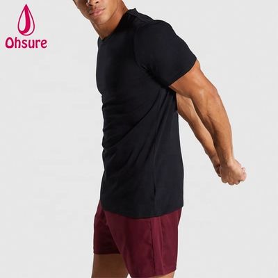 T-shirt de gym pour homme en coton et élasthanne, coupe ajustée, pour le bodybuilding, vêtement d'entraînement, de haute qualité, personnalisé pour hommes, imprimé décontracté