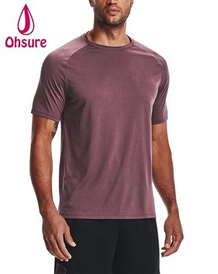 92% de polyester 8% de spandex Homme Sport T-shirts secs rapides en gros Fitness Active Wear vêtements de gymnastique T-shirt pour homme Casual Imprimé