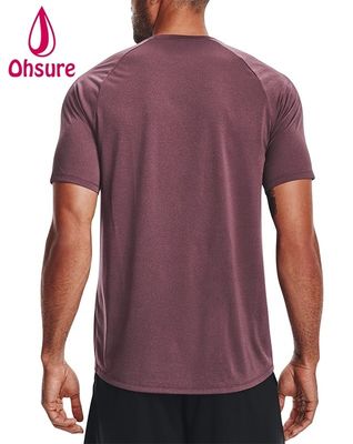 92% de polyester 8% de spandex Homme Sport T-shirts secs rapides en gros Fitness Active Wear vêtements de gymnastique T-shirt pour homme Casual Imprimé