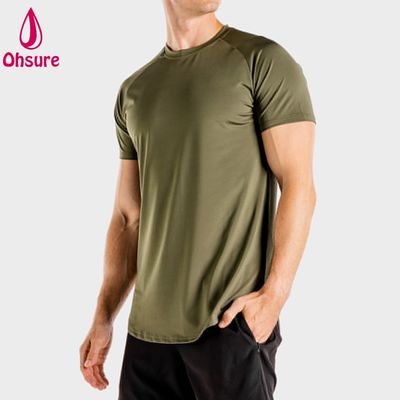Nouvel Arrivage Léger Respirant Athlétique Hommes Fitness Tissu à Séchage Rapide Spandex Élasthanne Vêtements pour Hommes T-shirts