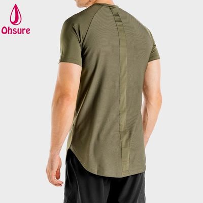 Nouvel Arrivage Léger Respirant Athlétique Hommes Fitness Tissu à Séchage Rapide Spandex Élasthanne Vêtements pour Hommes T-shirts