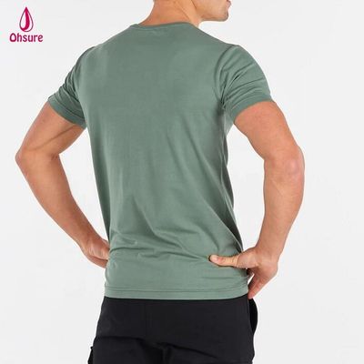 Vente chaude T-shirt de sport pour hommes 95% coton 5% spandex T-shirt de sport style de vie T-shirt de sport pour hommes à manches courtes