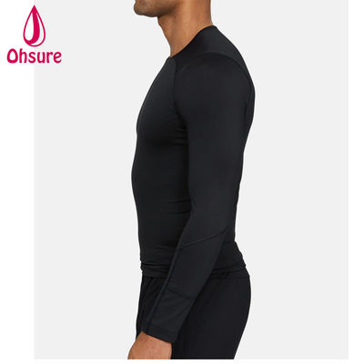 Vente chaude en gros vêtements de gym Slim Fit hommes chemise de compression hommes vêtements de sport hommes t-shirts à manches longues Jersey vierge décontracté col rond