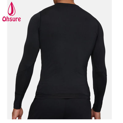 Vente chaude en gros vêtements de gym Slim Fit hommes chemise de compression hommes vêtements de sport hommes t-shirts à manches longues Jersey vierge décontracté col rond