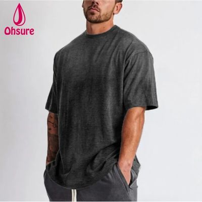 T-shirt en coton blanc T-shirt à épaule trop grande T-shirt à poids lourd T-shirt sur mesure Impression de haute qualité pour hommes décontracté