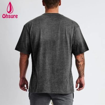 T-shirt en coton blanc T-shirt à épaule trop grande T-shirt à poids lourd T-shirt sur mesure Impression de haute qualité pour hommes décontracté