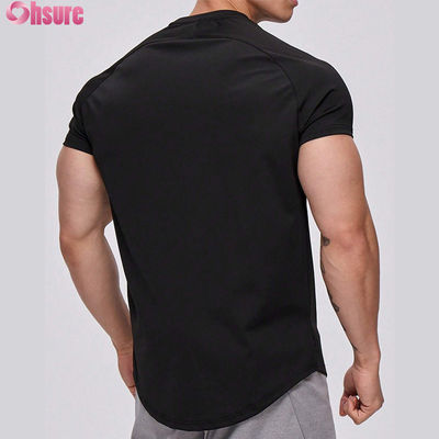 T-shirt de sport pour hommes athlétiques de course à séchage rapide de haute qualité en gros, logo personnalisé, entraînement en salle de sport, coton, t-shirts de sport courts