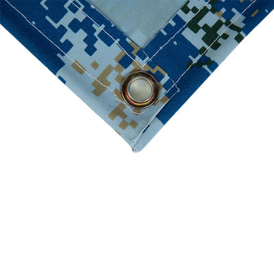 Litong Vente en gros de tissu de toile imperméable à l'eau Peinture bleu camouflage Toile de silicone organique Bâche