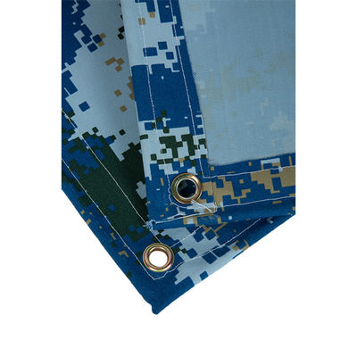 Litong Vente en gros de tissu de toile imperméable à l'eau Peinture bleu camouflage Toile de silicone organique Bâche