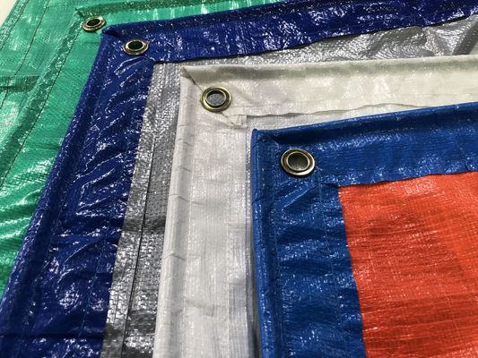 Litong bleu-argent PE bâches légères Cargos Couverture bleu-orange Sac à bagages 150gm bâches étanches